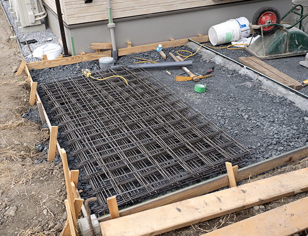 床のコンクリート下地の施工